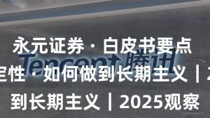 永元证券 · 白皮书要点 · 系统稳定性 · 如何做到长期主义｜2025观察