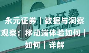 永元证券｜数据与洞察年度观察：移动端体验如何｜详解